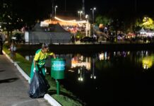 Cuiabá mantém equipes de limpeza urbana trabalhando durante a noite