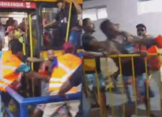 Veja Vídeo – Fiscais e passageiros trocam socos e chutes em terminal de ônibus no Recife; veja vídeo