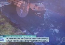 Veja Vídeo – Homem impede acidente com ônibus escolar e salva 19 crianças nos EUA